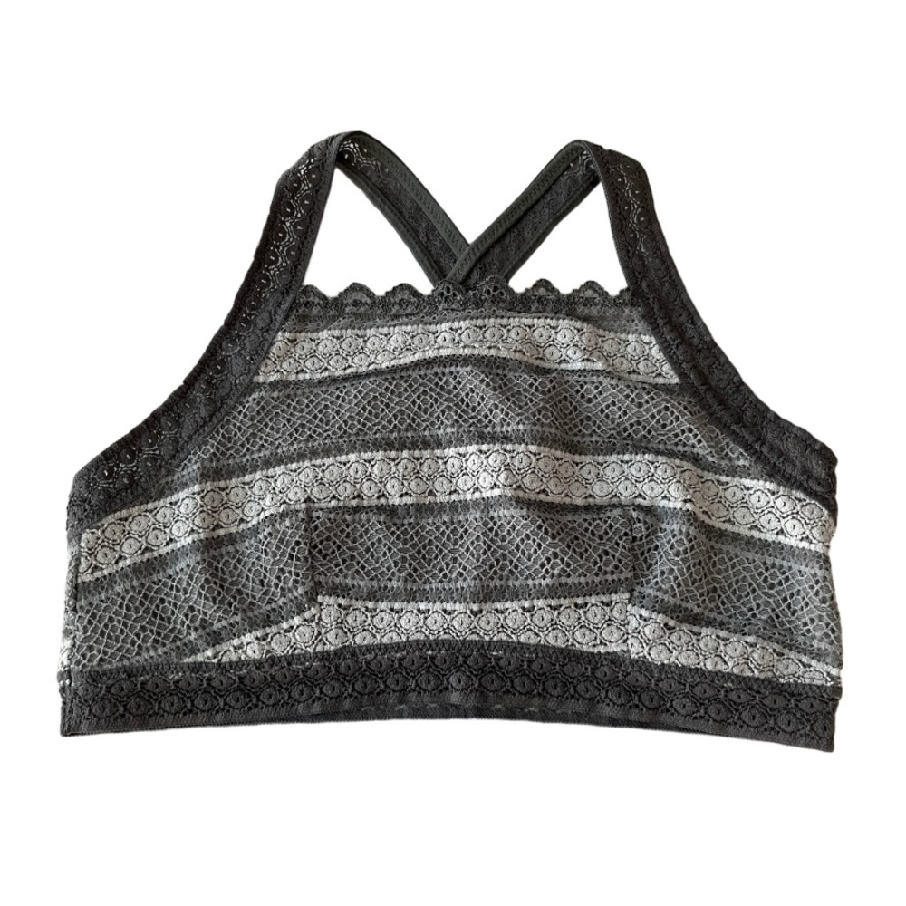 Aerie‎ Gray Striped Bralette